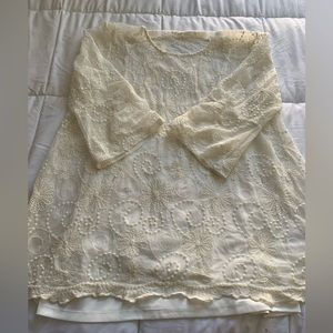 Floral Lace Plus Size Tunic Shirt